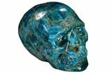 Polished, Bright Blue Apatite Skull - Madagascar #118091-2